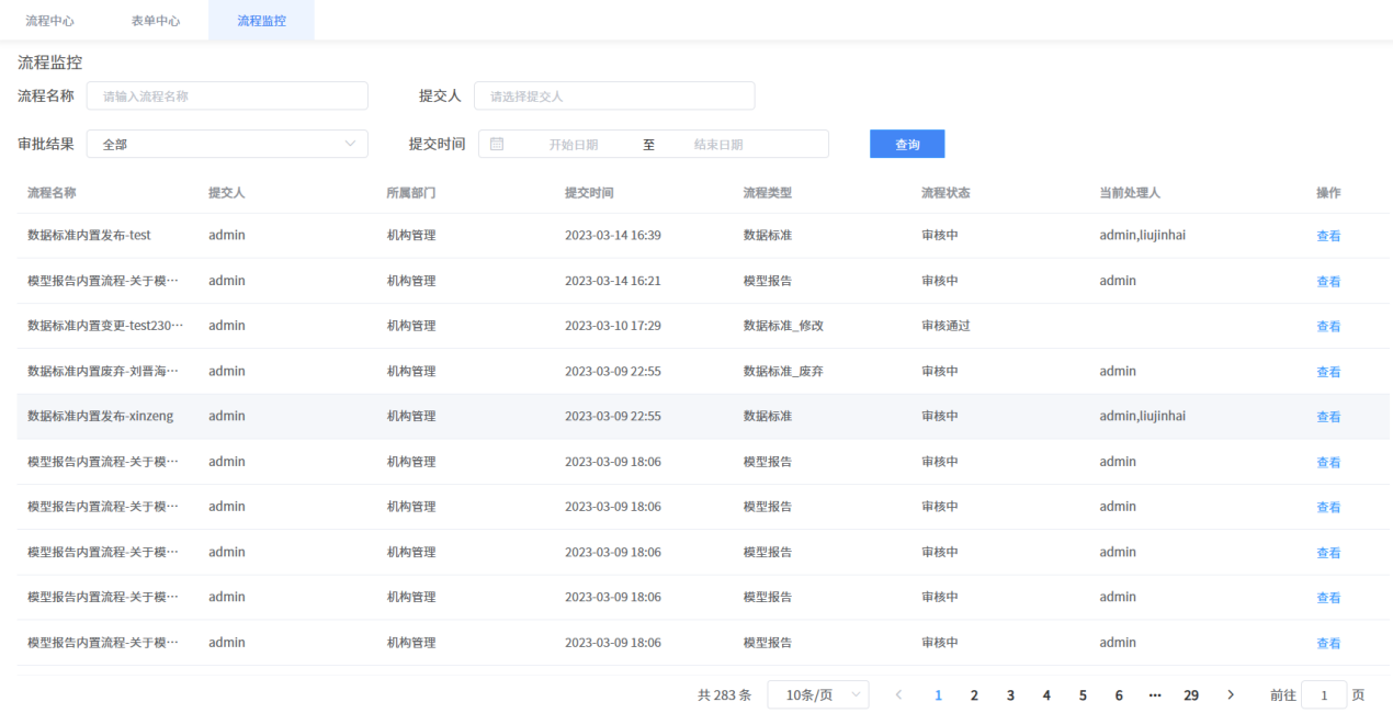 流程监控中的流程流转记录