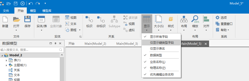 显示设置入口：对象信息显示规范