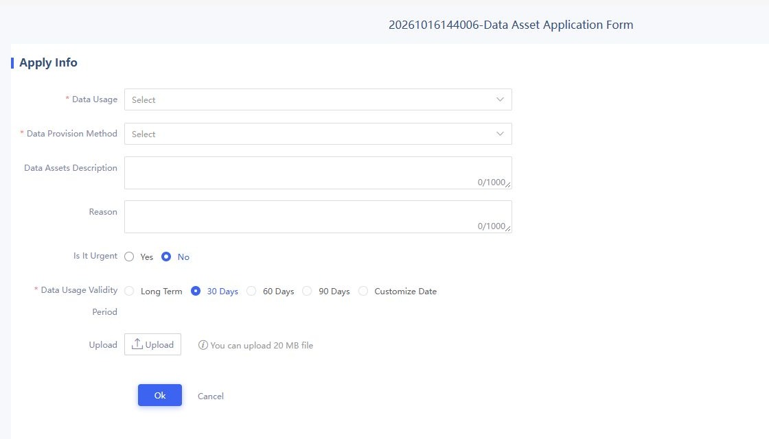 Data use request form
